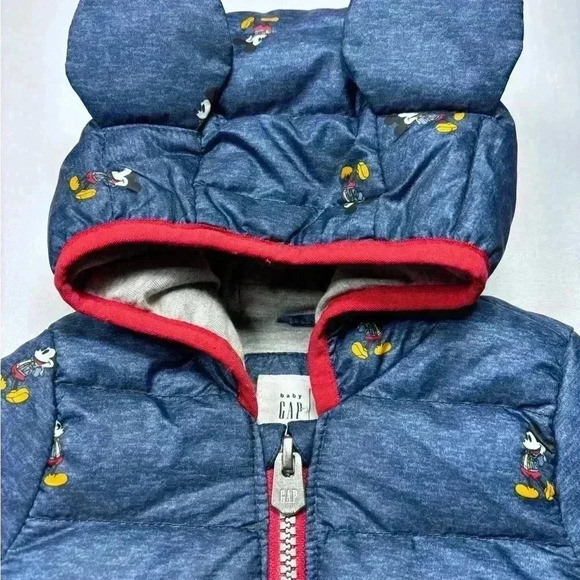 Baby Gap Mickey Mouse Down Coat c Disney 0-6 Months - Picture 6 of 10